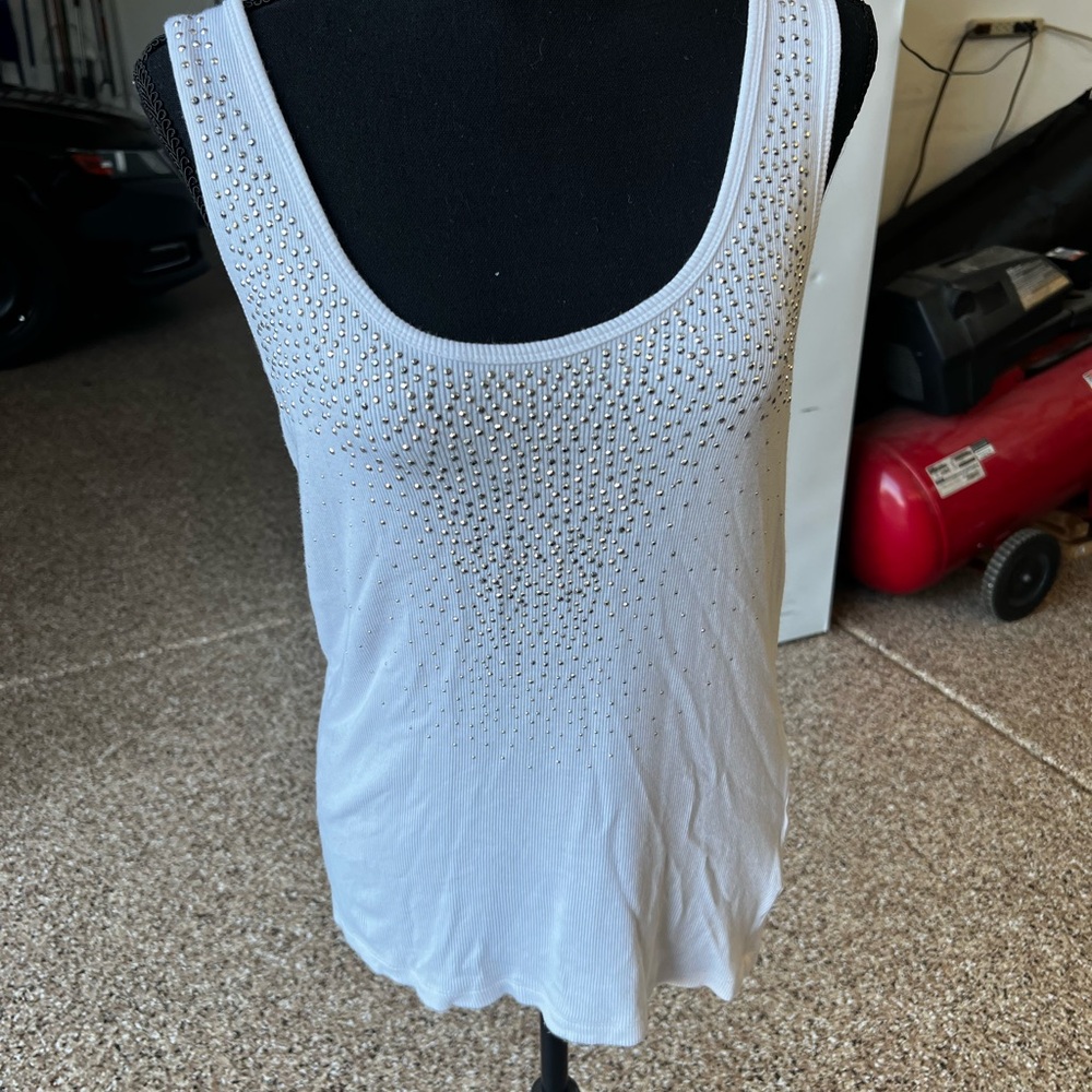 Calvin Klein- Women's White Embellished Tank Top